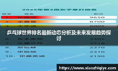乒乓球世界排名最新动态分析及未来发展趋势探讨